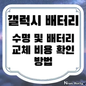 갤럭시 배터리 수명 및 배터리 교체 비용 확인 방법