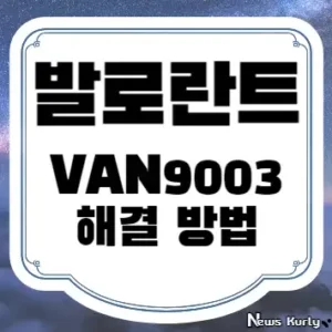 발로란트 VAN9003 해결 방법