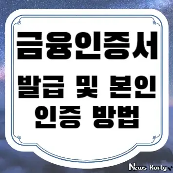 금융인증서 발급 및 본인 인증 방법