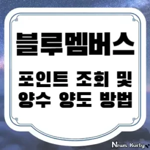 블루멤버스 포인트 조회 및 양수 양도 방법