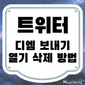 트위터 디엠 보내기 열기 삭제 방법