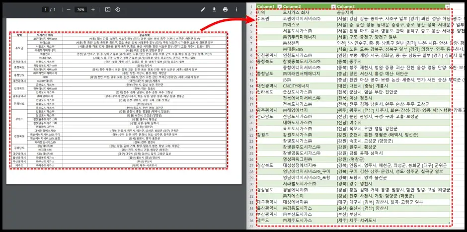 엑셀 프로그램에서 PDF 파일 데이터 추출하기 5