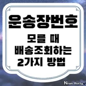 운송장번호 모를 때 배송조회하는 2가지 방법