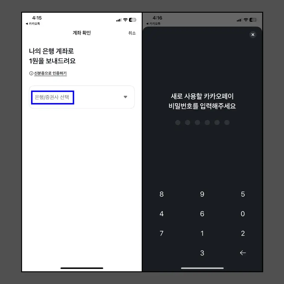 카카오페이 비밀번호 분실 초기화하기 4