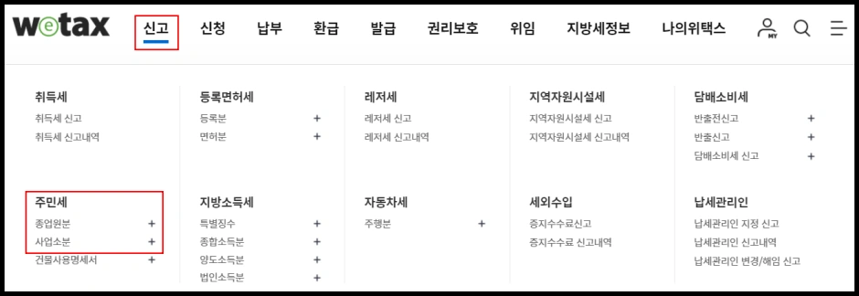 주민세 종업원분 및 사업소분 신고 및 납부 방법 1