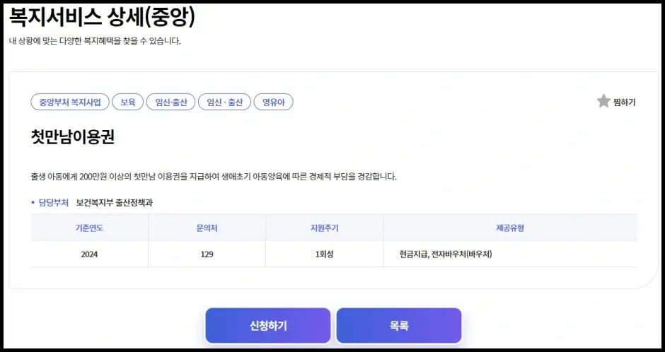 첫만남이용권 신청 방법 및 사용처 사용기한 안내