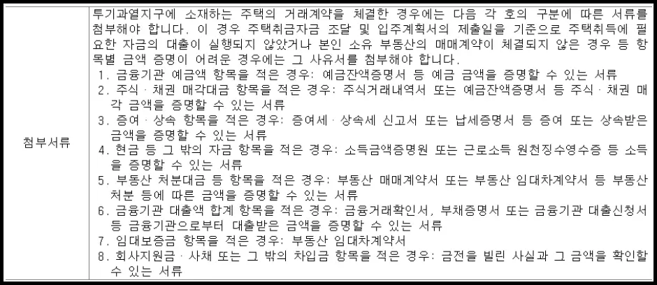 자금조달계획서 증빙서류