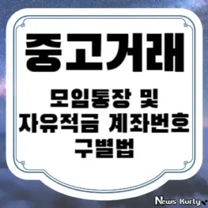 중고거래 모임통장 및 자유적금 계좌번호 구별법