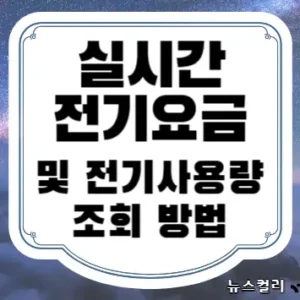 실시간 전기요금 및 전기사용량 조회 방법