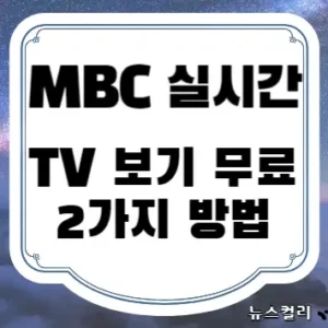 MBC 실시간 TV 보기 무료 2가지 방법