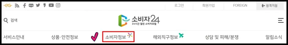 소비자24 홈페이지 비급여 진료비 조회 방법 1