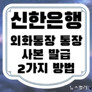 신한은행 외화통장 통장사본 발급 2가지 방법