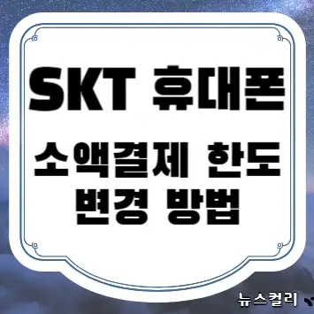 SKT 휴대폰 소액결제 한도 변경 방법