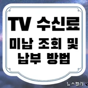 TV 수신료 미납 조회 및 납부 방법