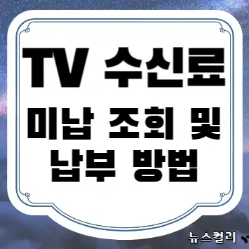 TV 수신료 미납 조회 및 납부 방법