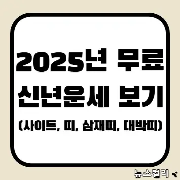 2025년 무료 신년운세 보기(사이트, 띠, 삼재띠, 대박띠)