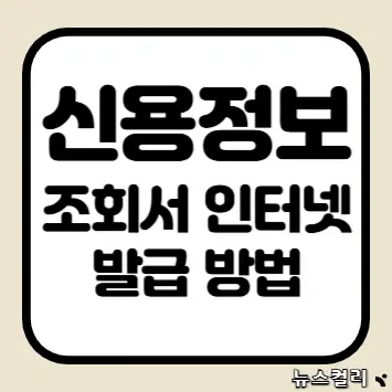 신용정보조회서 인터넷 발급 방법