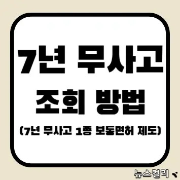 7년 무사고 조회 방법(7년 무사고 1종 보통면허 제도)