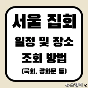 서울 집회 일정 및 장소 조회 방법(국회, 광화문 등)