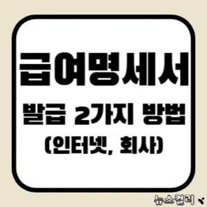 급여명세서 발급 2가지 방법(인터넷, 회사)