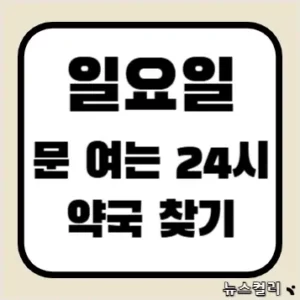 일요일 문 여는 24시 약국 찾기