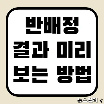 반배정 결과 미리 보는 방법