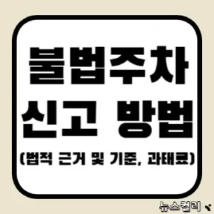 불법주차 신고 방법(법적 근거 및 기준, 과태료)