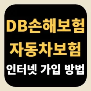 DB 자동차보험 인터넷 가입 방법