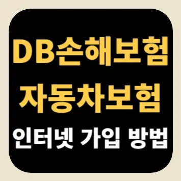 DB 자동차보험 인터넷 가입 방법