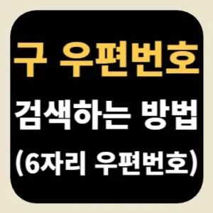구 우편번호 검색하는 방법(6자리 우편번호)