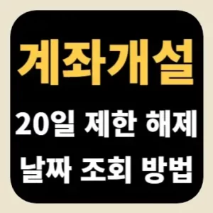 계좌개설 20일 제한 해제 날짜 조회 방법