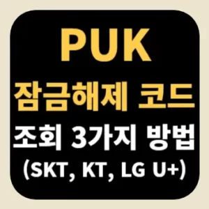 PUK 잠금해제 코드 조회 3가지 방법(SKT, KT, LG U+)