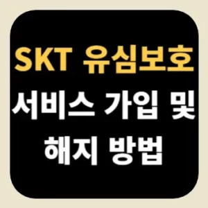 SKT 유심보호서비스 가입 및 해지 방법