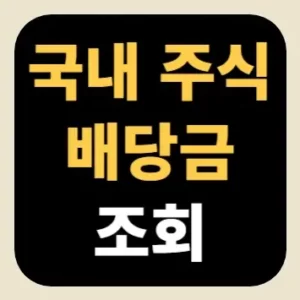 국내 주식 배당금 조회