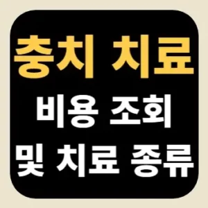 충치 치료 비용 조회 및 치료 종류