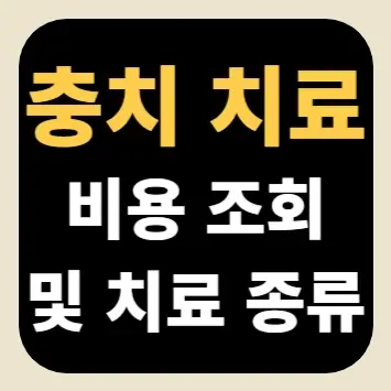 충치 치료 비용 조회 및 치료 종류