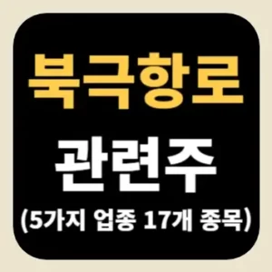 북극항로 관련주(5가지 업종 17개 종목)