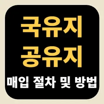 국유지 공유지 매입 절차 및 방법