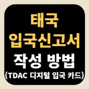 태국 입국신고서 작성 방법(TDAC 디지털 입국 카드)