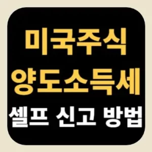 미국주식 양도소득세 셀프 신고 방법