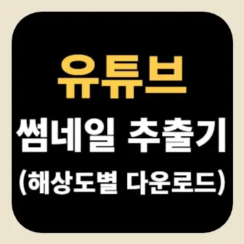 유튜브 썸네일 추출기(해상도별 다운로드)