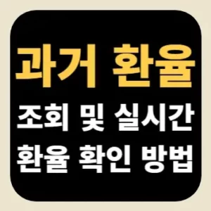 과거 환율 조회 및 실시간 환율 확인 방법