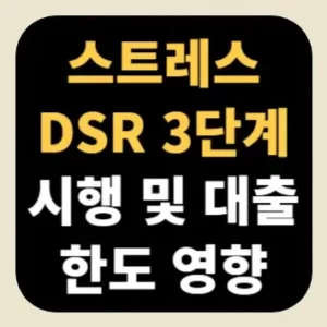 스트레스 DSR 3단계 시행 및 대출 한도 영향