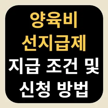 양육비 선지급제 지급 조건 및 신청 방법