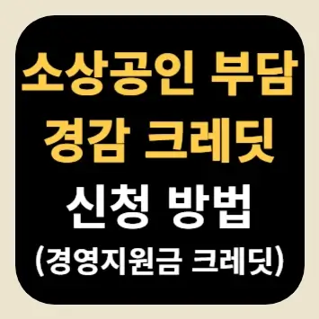 소상공인 부담 경감 크레딧 신청 방법(경영지원금 크레딧)