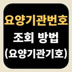 요양기관번호 조회 방법(요양기관기호)