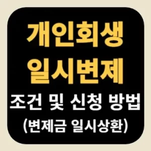 개인회생 일시변제 조건 및 신청 방법(변제금 일시상환)