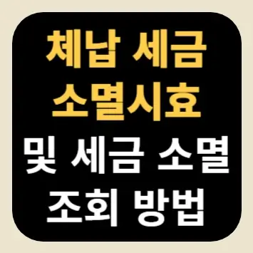 체납 세금 소멸시효 및 세금 소멸 조회 방법