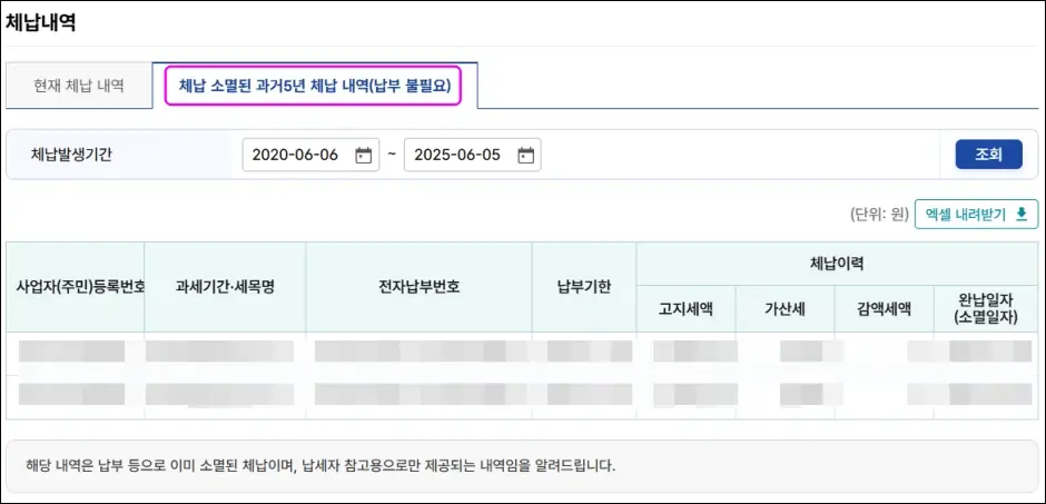 체납 세금 소멸 조회 방법 2