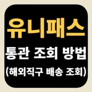유니패스 통관 조회 방법(해외직구 배송 조회)
